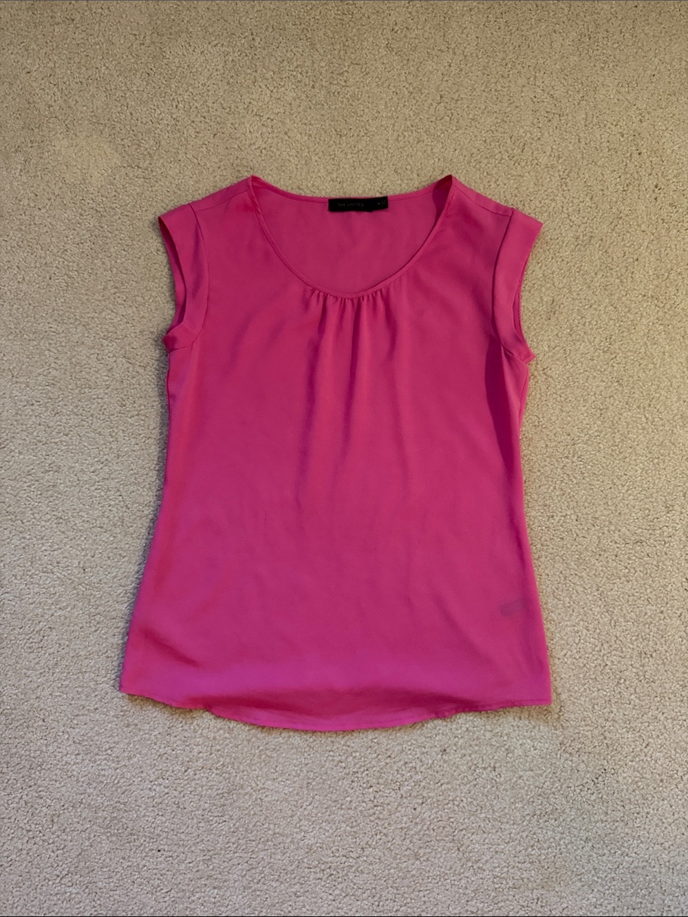 The Limited Hot Pink Cap-Sleeve Scoop Neck Tank